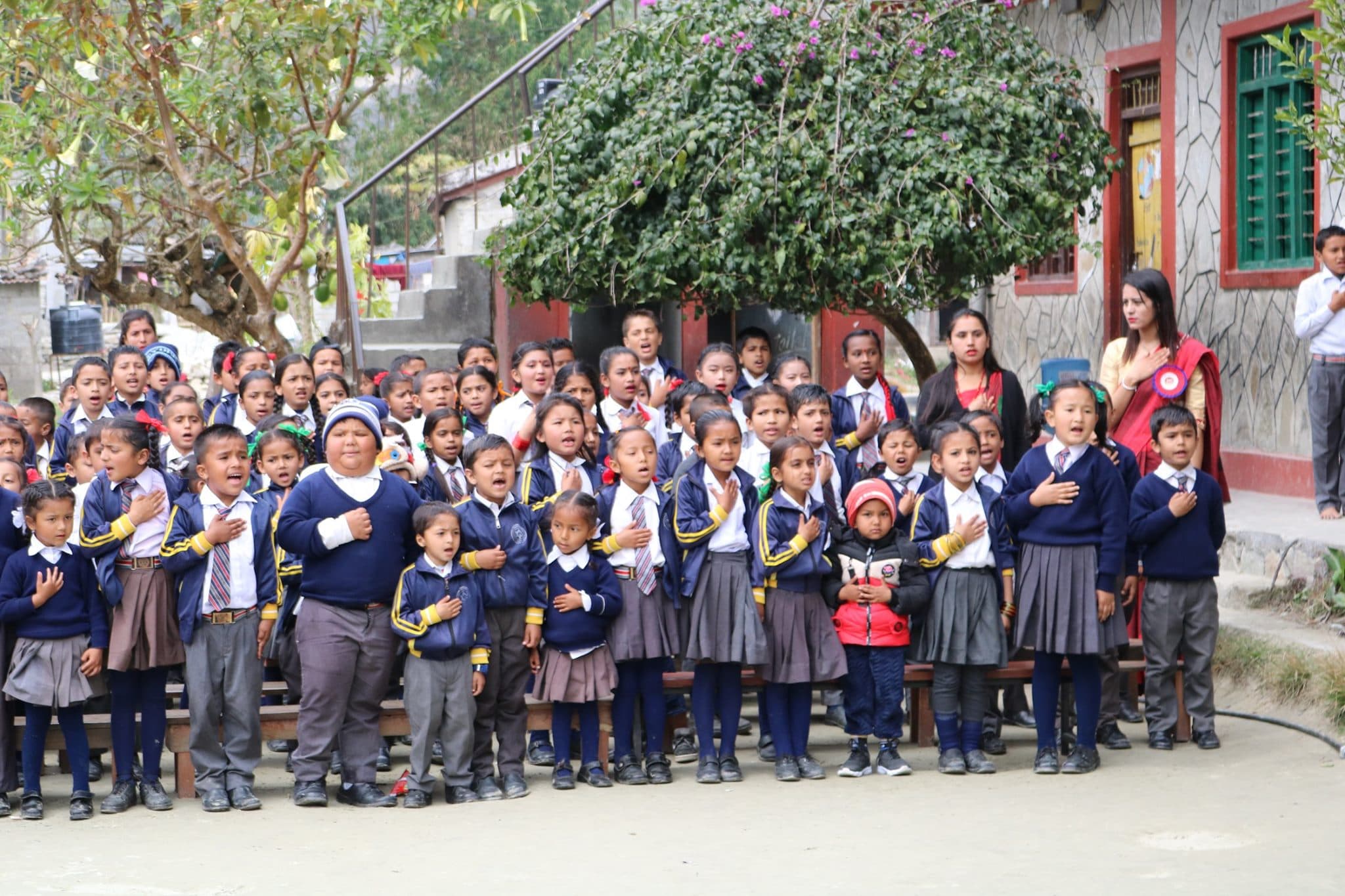 Happy students and teachers